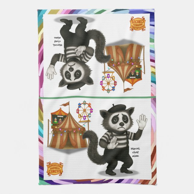 Linge De Cuisine Marcel, civette mime (Vertical)