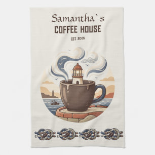 Linge De Cuisine Marchandise personnalisée de café vintage côtier