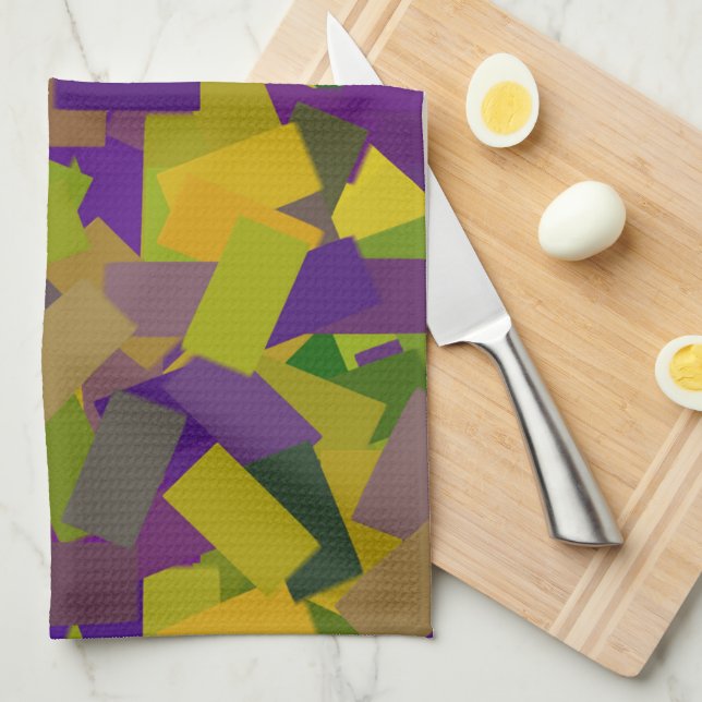 Linge De Cuisine Mardi Gras Blocks (Quart Plié)
