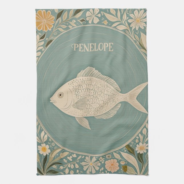 Linge De Cuisine Marées tranquilles personnalisées (Vertical)