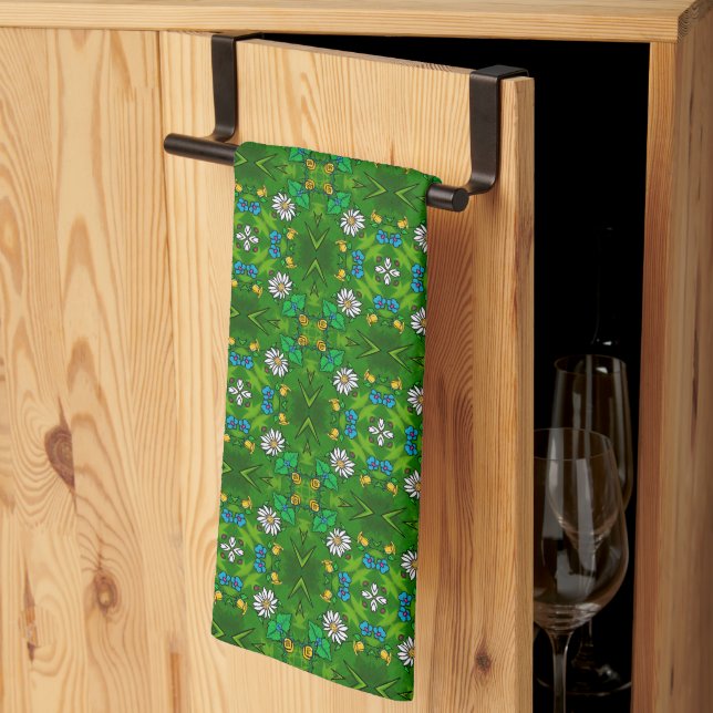 Linge De Cuisine Marguerite et Rose (Pliage en tiers)