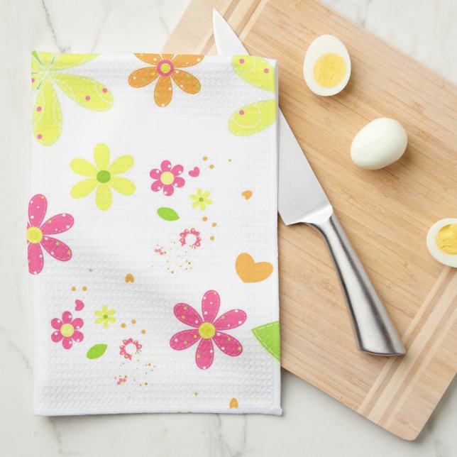 Linge De Cuisine Marguerites (Quart Plié)