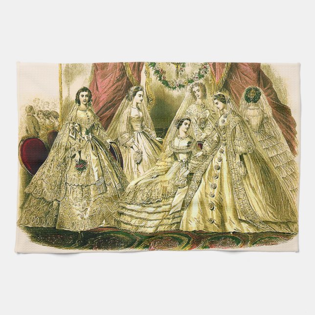 Linge De Cuisine Mariage antique de mariée vintage (Horizontal)