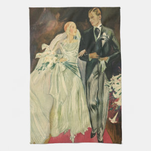 Linge De Cuisine Mariage Art Déco Vintage Mariés et jeunes mariés