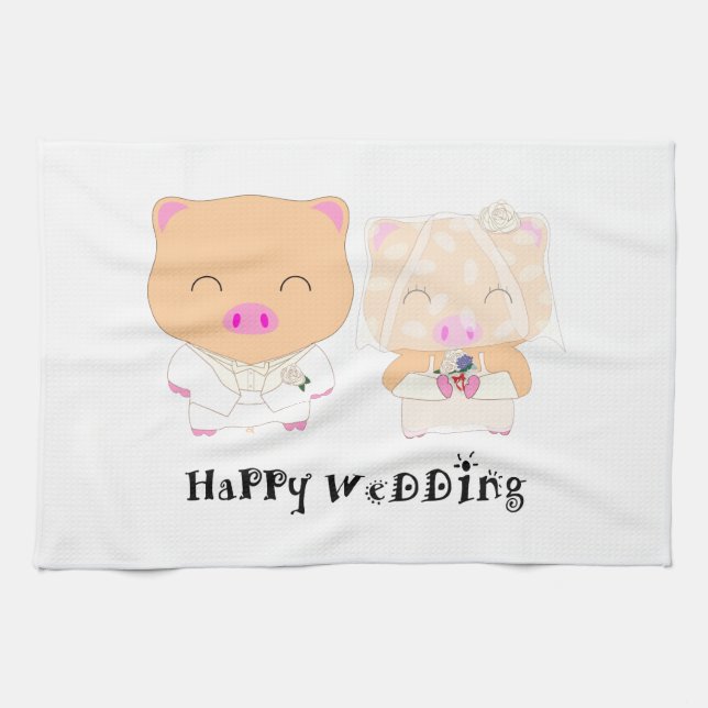Linge De Cuisine Mariage heureux (Horizontal)