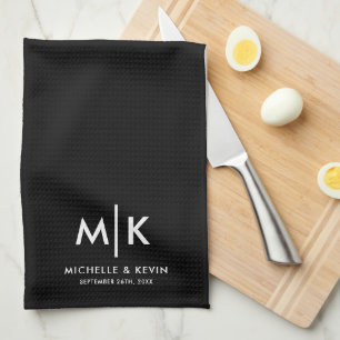 Linge De Cuisine Mariage personnalisé Initiales Monogrammes moderne