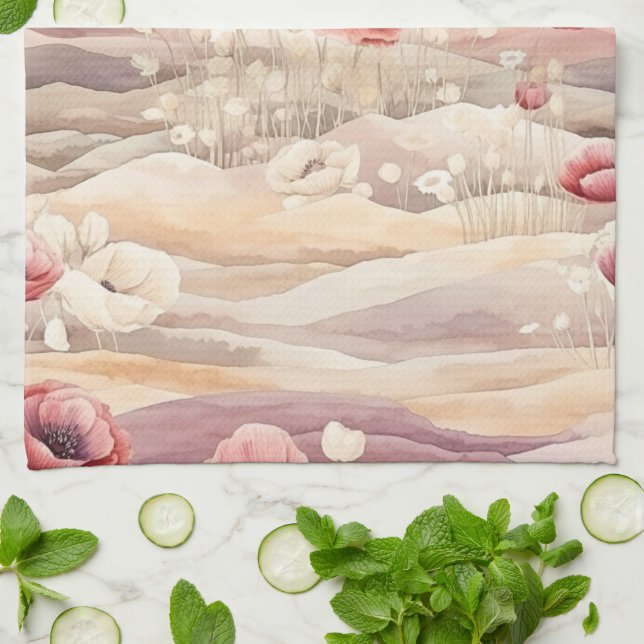 Linge De Cuisine Mariage Robe de Mariée Fleurie Crème Bourguignonne (Plié)