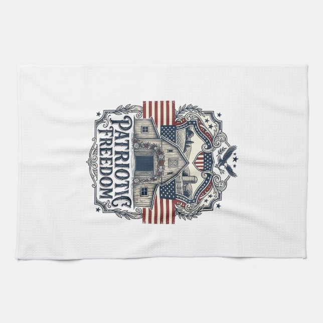 Linge De Cuisine Mariage rustique patriotique dans une grange  (Horizontal)