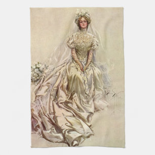 Linge De Cuisine Mariée victorienne vintage, Portrait nuptial antiq