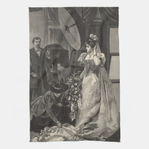 Linge De Cuisine Mariée Vintage, Portrait de Mariée avec Photograph