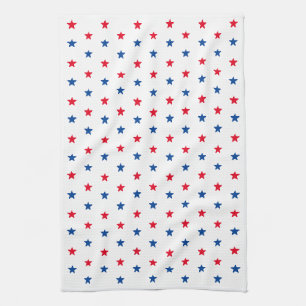 Linge De Cuisine Marine bleu, rouge, blanc, étoiles patriotique amé