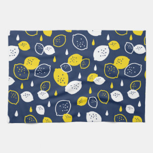 Linge De Cuisine Marine Blue Lemon Art - Refresh Citrus Design