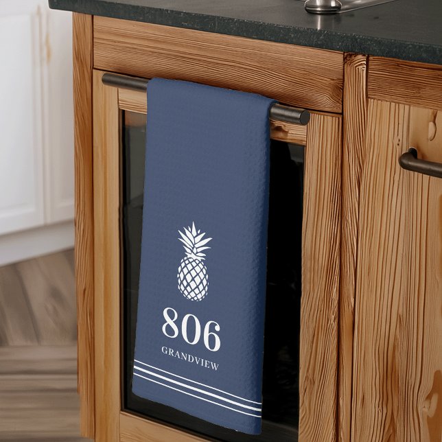Linge De Cuisine Marine | Numéro de la maison d'ananas et nom de la (Créateur téléchargé)