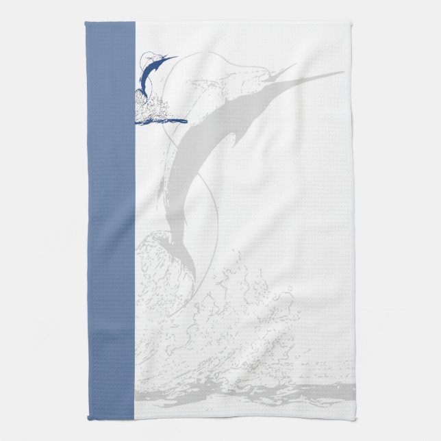 Linge De Cuisine Marlin bleu, (Vertical)