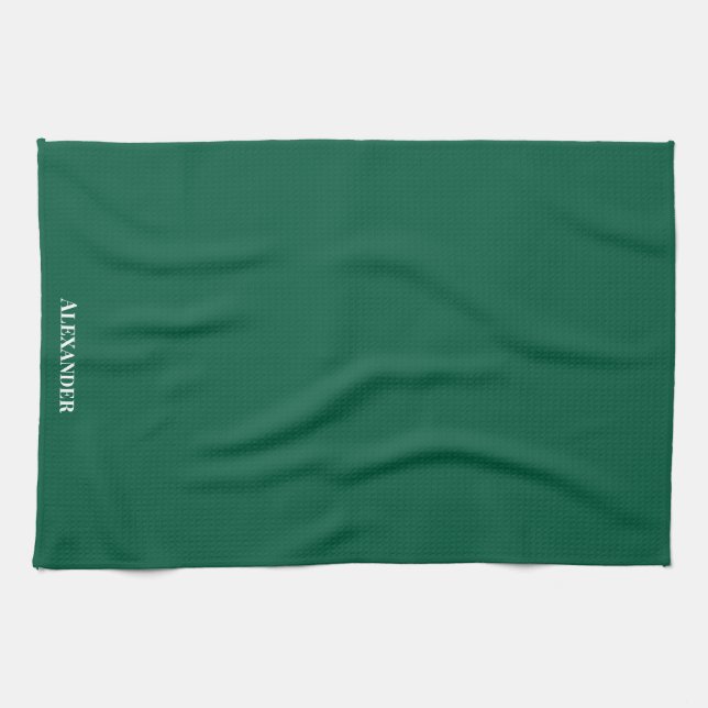 Linge De Cuisine Marque personnalisée Noir clair uni blanc (Horizontal)