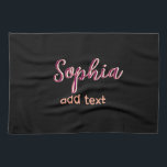 Linge De Cuisine marron ajouter nom fille patron texte noir élégant<br><div class="desc">conception filaire</div>