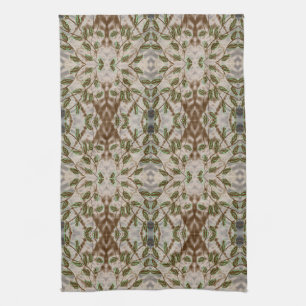 Linge De Cuisine Marron Vert et Gris Bleu