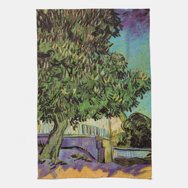 Linge De Cuisine Marronnier en fleurs par Vincent van Gogh (Vertical)