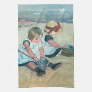 Linge De Cuisine Mary Cassatt - Enfants jouant sur la plage