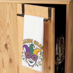 Linge De Cuisine Masque coloré traditionnel de Mardi Gras