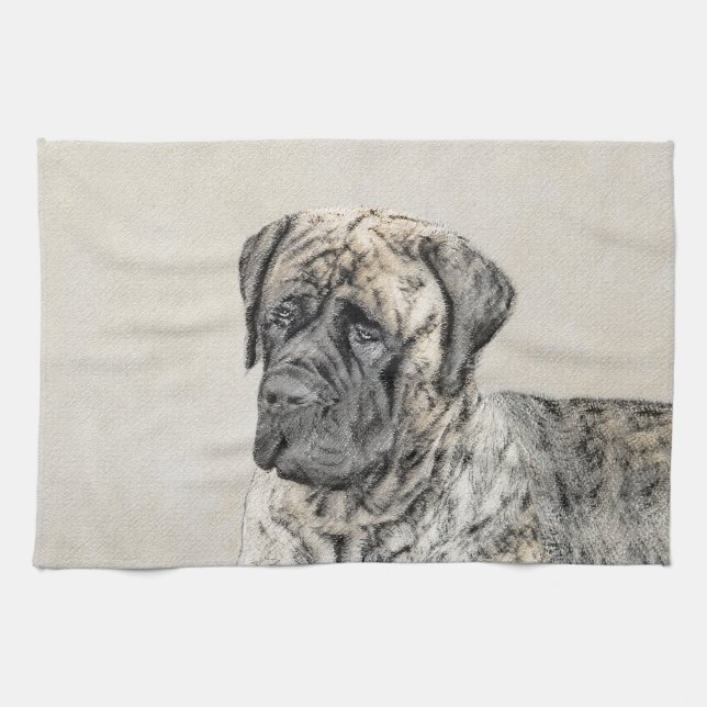Linge De Cuisine Mastiff anglais (Brindle) Peinture - Chien Art (Horizontal)