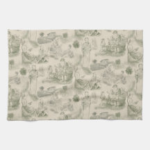 Maternité moderne Toile de Jouy en vert sauge