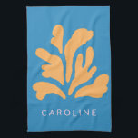 Linge De Cuisine Matisse Inspiré Forme Abstraite Bleu Personnalisé<br><div class="desc">Matisse Inspiré Abstrait Forme Bleu Serviette de cuisine personnalisée</div>