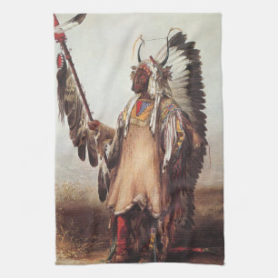 Linge De Cuisine Mato-Tope, Un portrait en chef mandan par Karl Bod