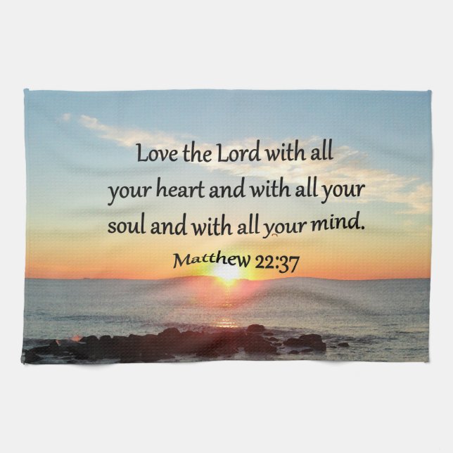 LINGE DE CUISINE MATTHEW PAISIBLE 22:37 DESIGN SCRIPTURE DE LEVER (Horizontal)