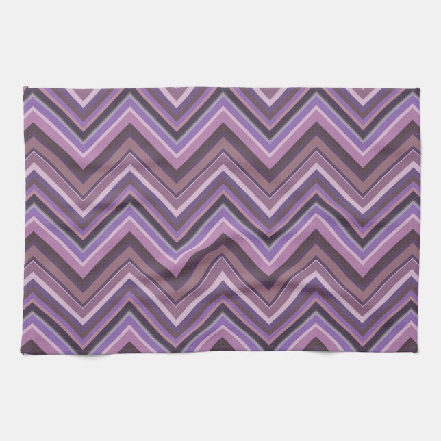 Linge De Cuisine Mauve zigzag stripes (Horizontal)