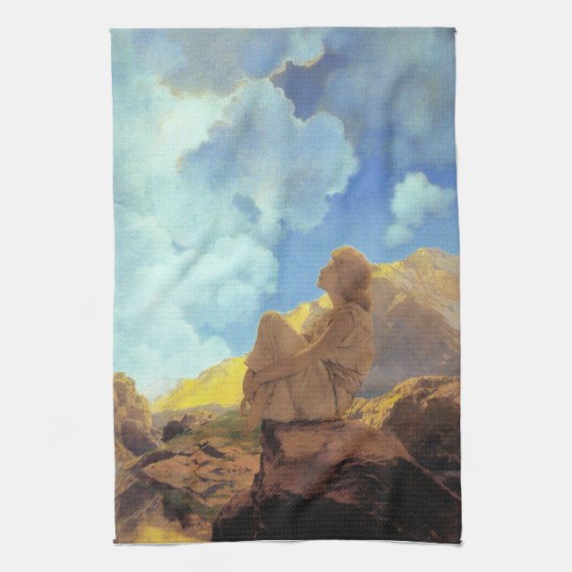 Linge De Cuisine Maxfield Parrish Matin 1922 Nuage Bleu Beaux-Arts (Vertical)