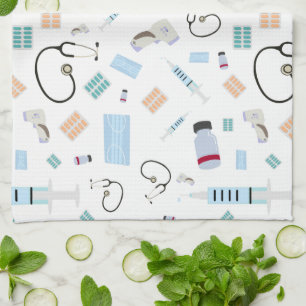 Linge De Cuisine Médecin de santé Motif Fournitures Médicales