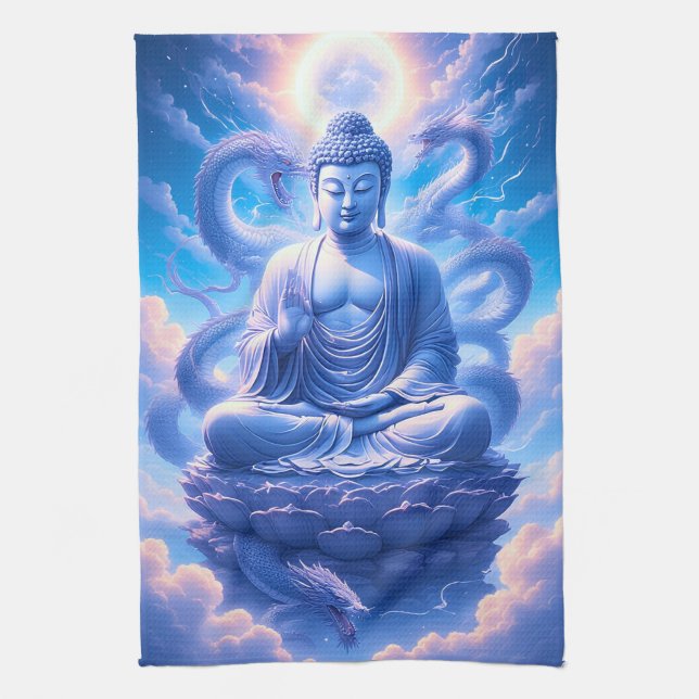 Linge De Cuisine Méditation Bouddha Dragon Mystique (Vertical)