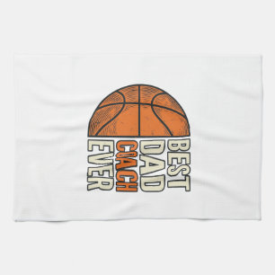 Linge De Cuisine Meilleur Coach Papa Jamais Basket Vintage Vector D