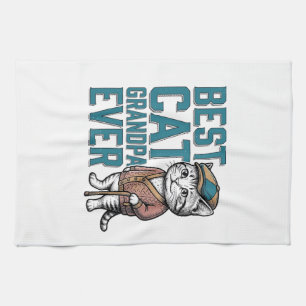 Linge De Cuisine Meilleur Grand-Père de Chat Vintage T-shirt De