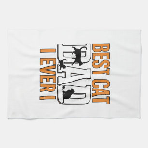 Linge De Cuisine Meilleur Papa Chat du Monde Design de Chemise Vint