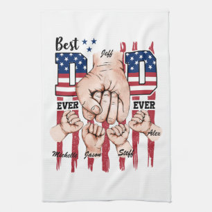 Linge De Cuisine Meilleur papa jamais - Fist Bump USA Drapeau - 4 E