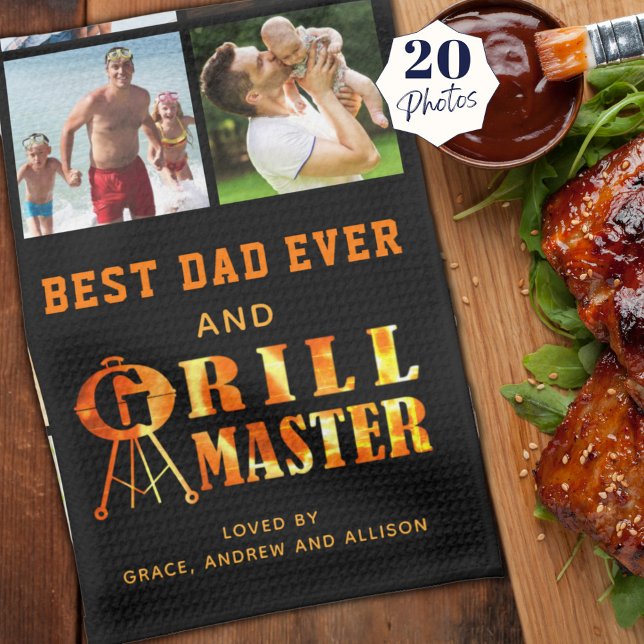 Linge De Cuisine MEILLEUR PAPA JAMAIS GRILL MASTER 20 Noms de colle (Créateur téléchargé)