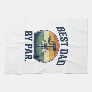 Linge De Cuisine Meilleur Papa Par Disc Golf Vintage Sunset Design_