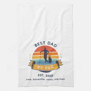 Linge De Cuisine Meilleur Papa Rétro par Amateur de Golf Par Person