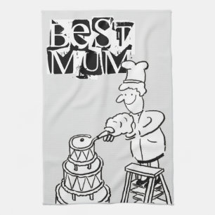 Linge De Cuisine Meilleur pâtissier de maman décorant gâteau géant