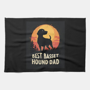 Linge De Cuisine Meilleur Père Chien - T-shirt Vintage Hound Basset