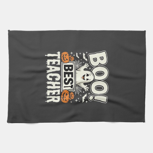 Linge De Cuisine Meilleur professeur Halloween fantôme Design_1 (Horizontal)
