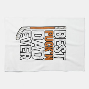 Linge De Cuisine Meilleur Puck'n Papa Hockey Père Vector Design_1