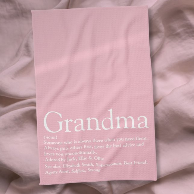 Linge De Cuisine Meilleure Grand-mère de tous les temps, Définition (Best Ever Grandma, Grandmother Definition Pink Kitchen Towel)
