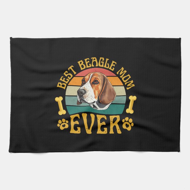 Linge De Cuisine Meilleure maman Beagle Ever, Chien Beagle Drôle Ca (Horizontal)