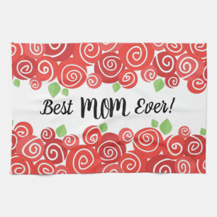Linge De Cuisine Meilleure maman Jamais roses rouges joli jardin de