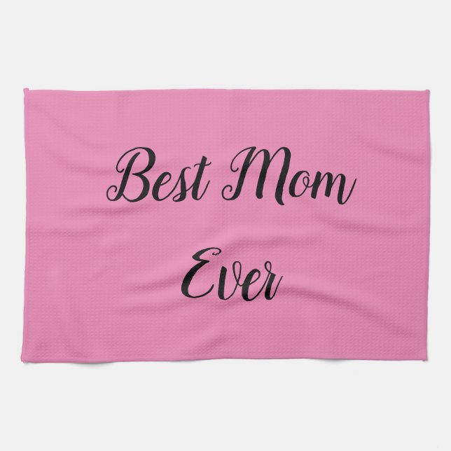 Linge De Cuisine Meilleure maman jamais texte rose (Horizontal)