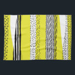 Linge De Cuisine Mélange jaune et noir Motif géométrique<br><div class="desc">Une serviette de cuisine moderne et lumineuse avec des variétés de motifs dessinés à la main avec accent jaune.</div>