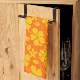 LINGE DE CUISINE MÉLANGE ORANGE HULA HAWAÏEN (HIBISCUS)